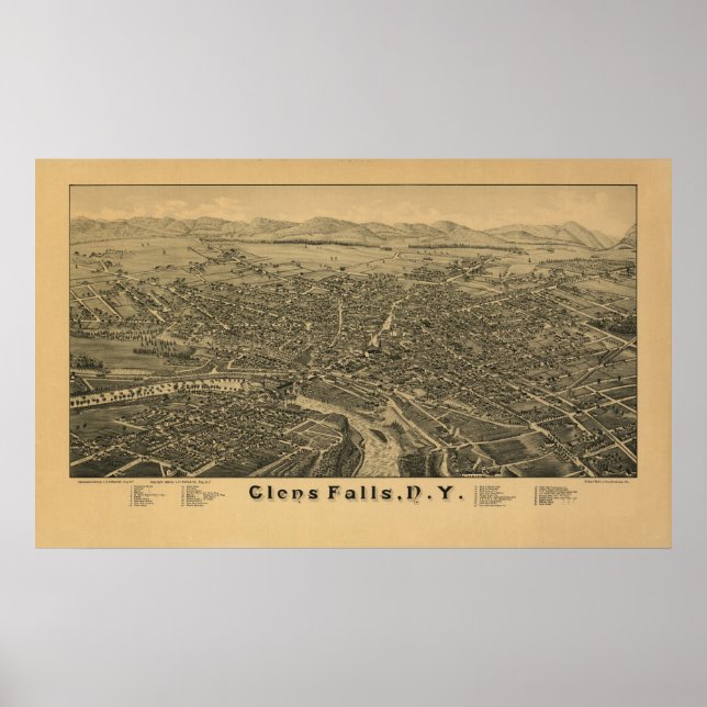 Glens Falls NY 1884 Poster (Front)