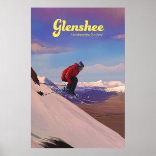 Glenshee Scotland Ski Resort Travel Poster