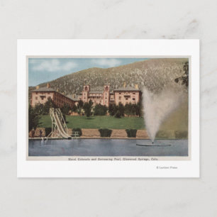 Glenwood Springs, CO - View of Hotel CO & Pool Postcard