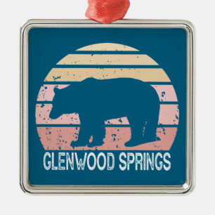Glenwood Springs Colorado Retro Bear Metal Ornament