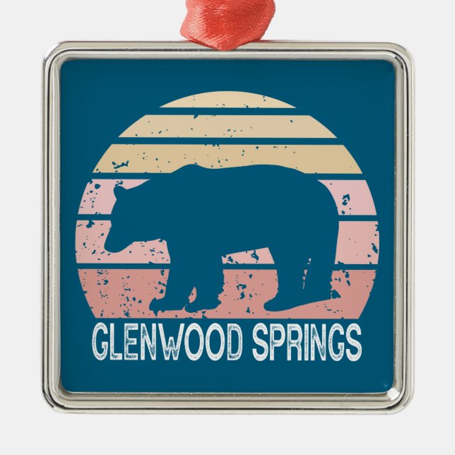 Glenwood Springs Colorado Retro Bear Metal Ornament (Front)