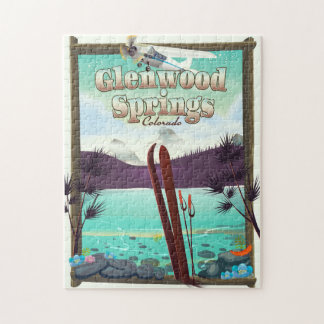 Glenwood Springs Colorado Ski poster. Jigsaw Puzzle