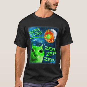Glerp Glorp Funny Alien Cat Brainrot Meme  T-Shirt