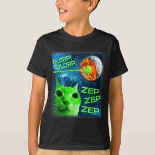 Glerp Glorp Funny Alien Cat Brainrot Meme T-Shirt
