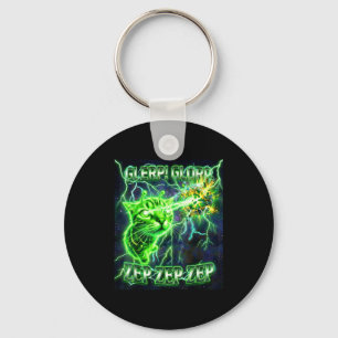 Glerp Glorp Funny Alien Gnarp Alien Cat Silly Gift Keychain