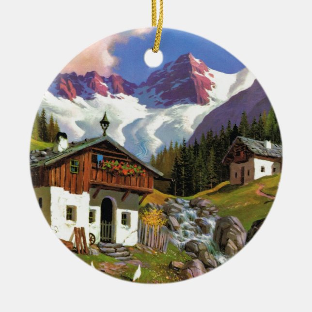 Gletcherwelt, Switzerland Ceramic Ornament (Front)