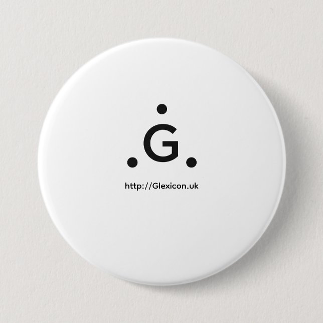 Glexicon UK 3 Inch Round Button (Front)