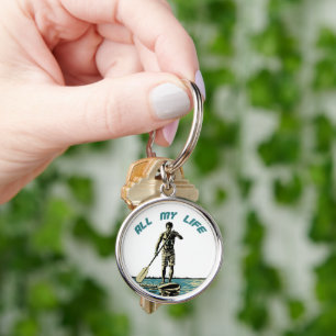 Glide, ride and surf on sup paddle board keychain