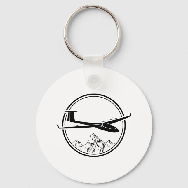 Glider Flight Pilot | Gliding Hobby Gift Ideas Keychain (Front)