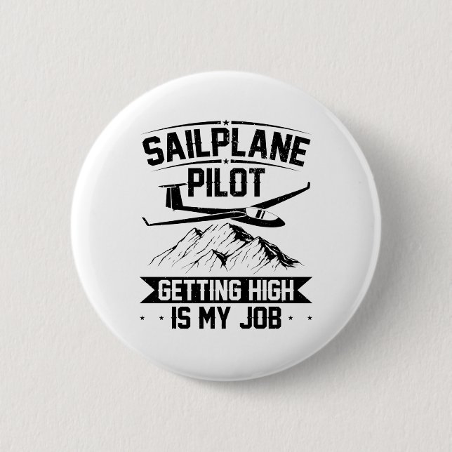 Glider | Gliding Soaring Soar Thermal Pilot Gifts 2 Inch Round Button (Front)