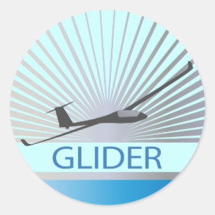 Glider Sailplane Aircraft Classic Round Sticker