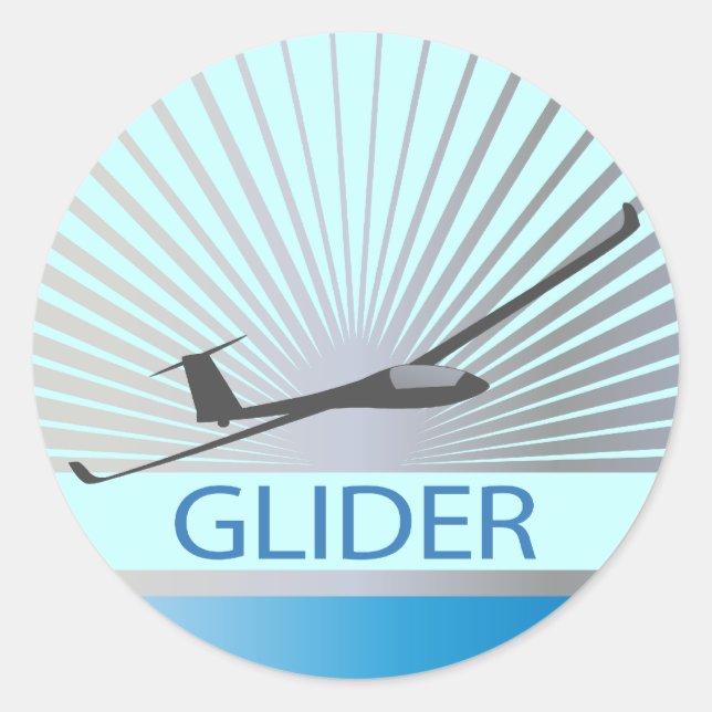 Glider Sailplane Aircraft Classic Round Sticker (Front)