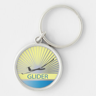 Glider Sailplane Aircraft Keychain