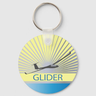 Glider Sailplane Aircraft Keychain