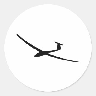 glider sailplane classic round sticker
