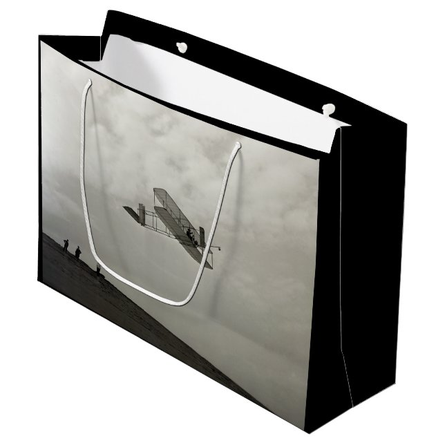 Glider Test Flight Aviation Wright Brothers Large Gift Bag (Front Angled)