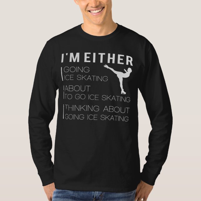 Gliding and Grinning: Funny Ice Skating T-Shirt (Front)