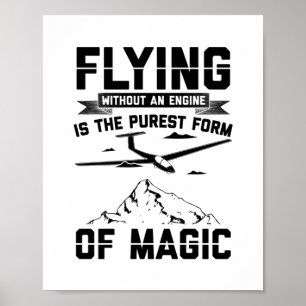 Gliding Pilot Glider Hobby Sailplane Gift Idea Poster