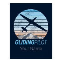 Gliding Pilot Vintage Aviator Sunset Airplane