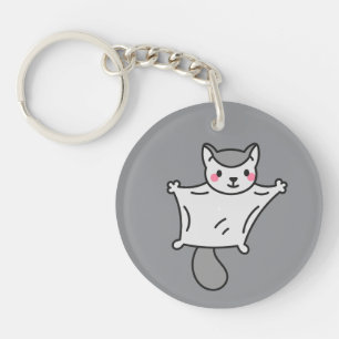 Gliding Sugar Glider Cartoon Art Keychain