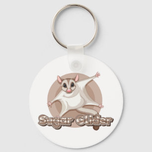Gliding Sugar Glider Cartoon Art Keychain