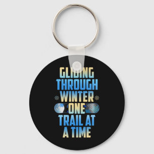 Gliding Through Winter One Trail At A Time Keychain