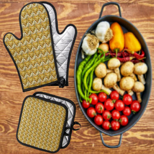 Glimmer Of Love Oven Mitt & Pot Holder Set