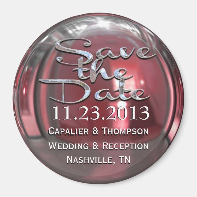 Glimmer Petal Save the Date  Magnet (Front)