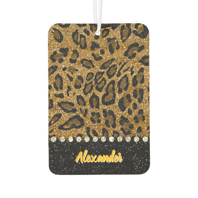 Glimmering animal print with sparkling accents air freshener (Back)