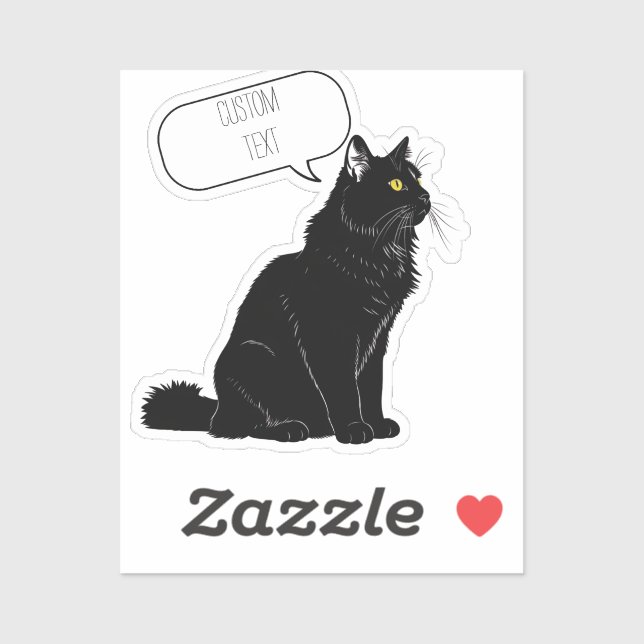 Glimmering Gaze: Personalized Fluffy Black Cat  (Sheet)