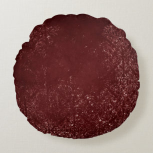 Glimmering Henna Grunge   Dark Blood Red Damask Round Pillow