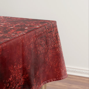 Glimmering Henna Grunge Dark Blood Red Damask Tablecloth