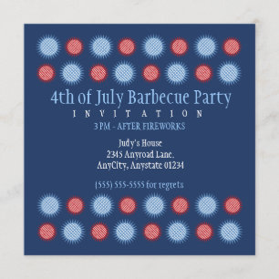 Glimmering Stars Fourth of July Party Invitations