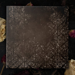 Glimmery Bronze Grunge   Rich Brown Glam Damask Tile