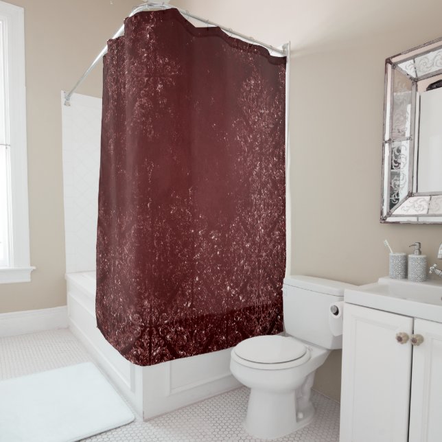 Glimmery Henna Grunge | Rich Blood Red Glam Damask (In Situ)