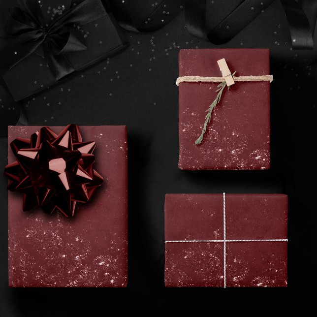 Glimmery Henna Grunge | Rich Blood Red Glam Damask Wrapping Paper Sheet (Creator Uploaded)
