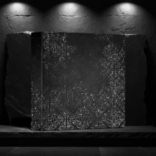 Glimmery Onyx Grunge Silvery Black Glam Damask Binder