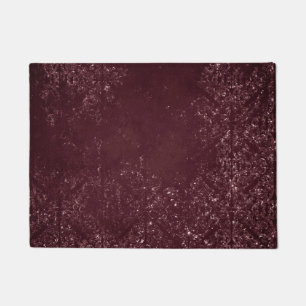 Glimmery Wine Grunge   Sangria Bordeaux Damask Doormat