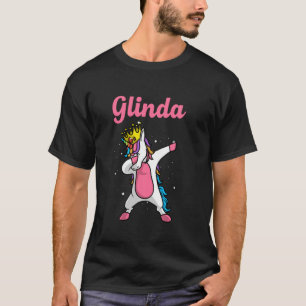 Glinda Name Personalized Birthday Dabbing Unicorn  T-Shirt