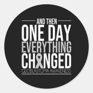 Glioblastoma Awareness Figh Brain Tumour Cure Brai Classic Round Sticker