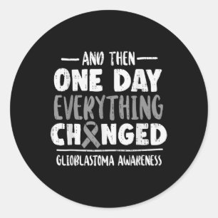 Glioblastoma Awareness Fight Brain Tumour Cure Bra Classic Round Sticker