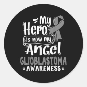 Glioblastoma Multiforme Awareness Tee - Grey Ribbo Classic Round Sticker