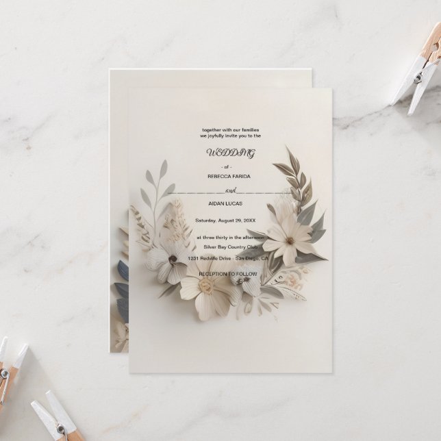 Glisser-déplacer Conception des invitations d'évén (Devant/Arrière en situation)
