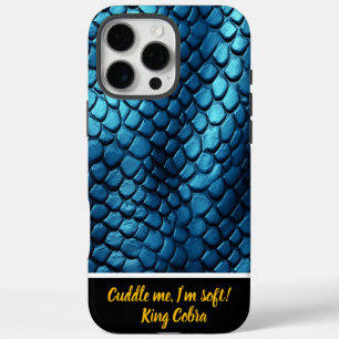 Glistening blue snake skinshine deep iPhone 16 pro max case