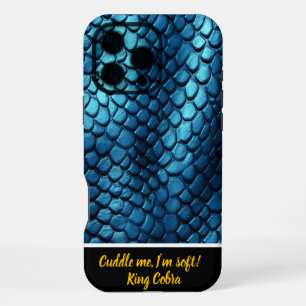 Glistening blue snake skinshine deep iPhone 16 pro max case