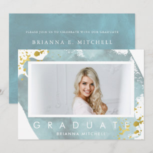 Glistening Grad   Photo Graduation Party Invitation