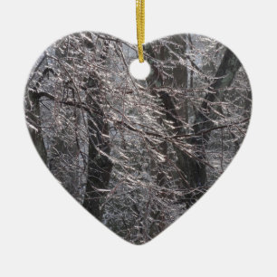 Glistening Icy Forest in Morning Light I Ceramic Ornament