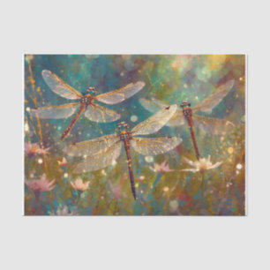 Glistening Morning Wings, Dazzling Dragonflies Tissue Paper