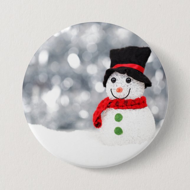 Glistening Snowman Button (Front)