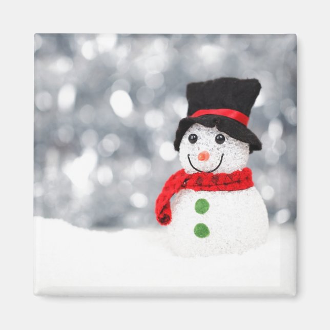 Glistening Snowman Magnet (Front)